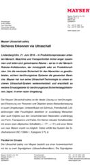 Pressemeldung Ultraschall safety