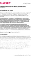 Datenschutzerklärung der Mayser GmbH & Co. KG