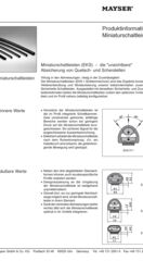 Produktinformation Miniaturschaltleisten