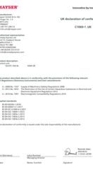 Declaration of conformity C1069_UK Control unit SG-EFS 104/4L