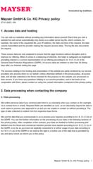 Privacy policy of Mayser GmbH & Co. KG