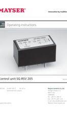 Operating instructions Control Unit SG-RSV 205