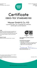 STANDARD 100 by OEKO-TEX® certificate 15.0.72104