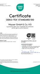 OEKO-TEX® STANDARD 100 certificate 15.0.72104