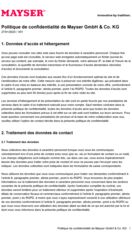 Politique de confidentialité de Mayser GmbH & Co. KG