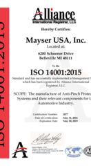 Certificate USA ISO 14001